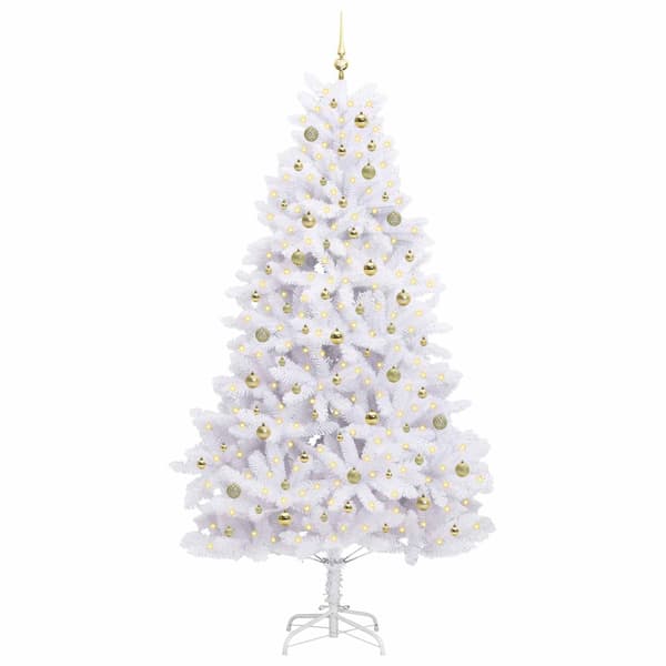 Plast Hingad Julgran Vit 240 cm PVC och stål