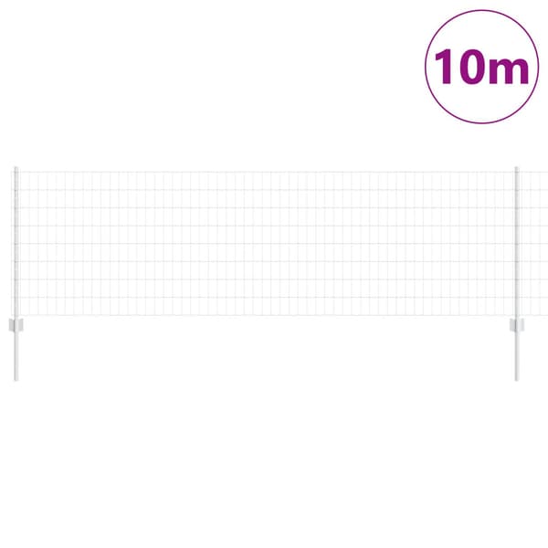 Stängsel med stolpe Silver 0,8 x 10 m Stål