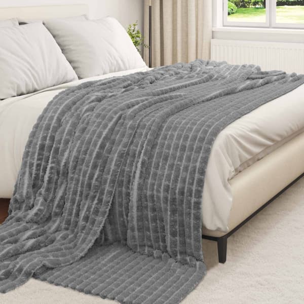 Kastfilt Mörkgrå 240 x 220 cm Fleece