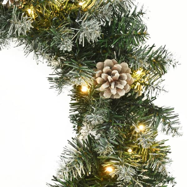 Julkrans med lysdioder grön 45 cm PVC