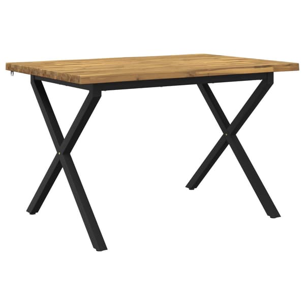 120 x 80 x 75 cm Massivt Akaciaträ Vit och svart Rektangulär