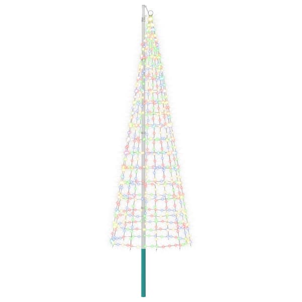 Julgransbelysning med markspett och flaggstång 300 cm