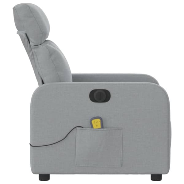 Elektrisk massagefåtölj ljusgrå tyg
