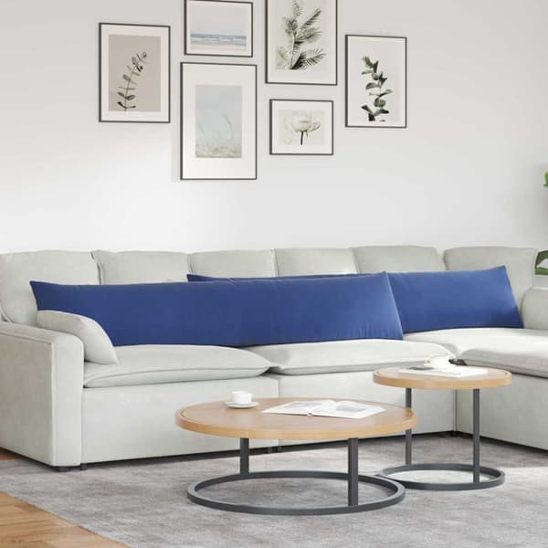 Sofakuddar 2 pcs Polisblå 200 x 40 cm Kordread tyg