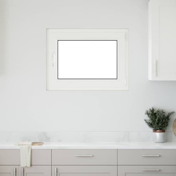 Källarfönster RISOR Vit 80 x 50 cm PVC och glas