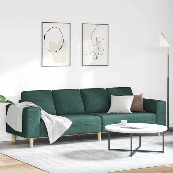 Vardagsrumsoffa Mörkgrön 250 x 77 x 76 cm Polyester