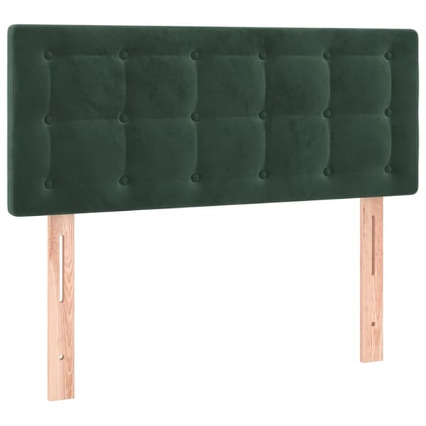 Ramsäng med madrass mörkgrön 90x190 cm sammet