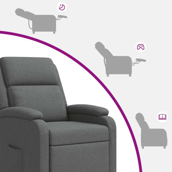 Recliner Mörkgrå Tyg
