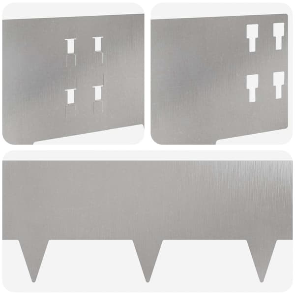 Kant för gräsmatta 50 pcs 100 x 20 cm Stål Silver