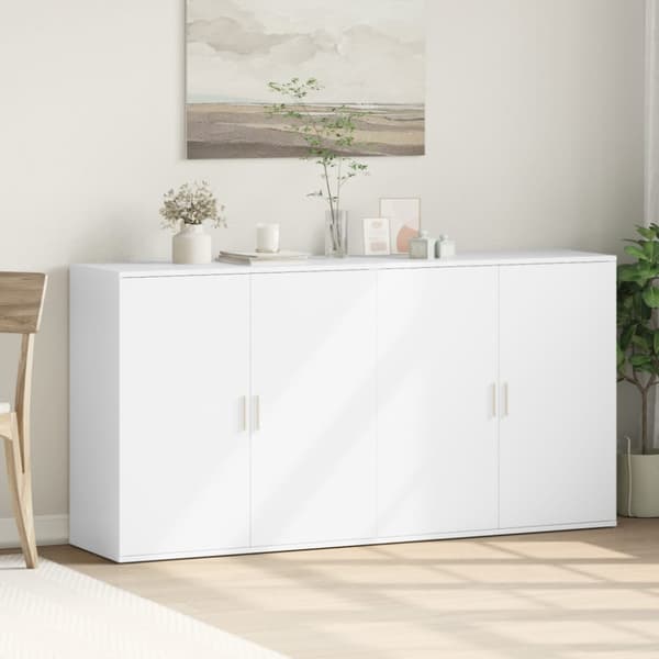Skänkar 2 st vit 79x38x80 cm konstruerat trä
