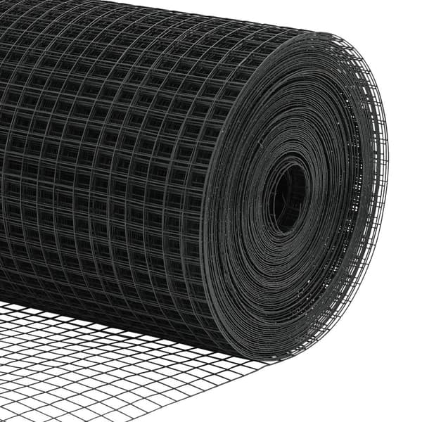 Stängselstolpe Grå 50 x 1 m (12 x 12 mm mesh) Stål och PVC