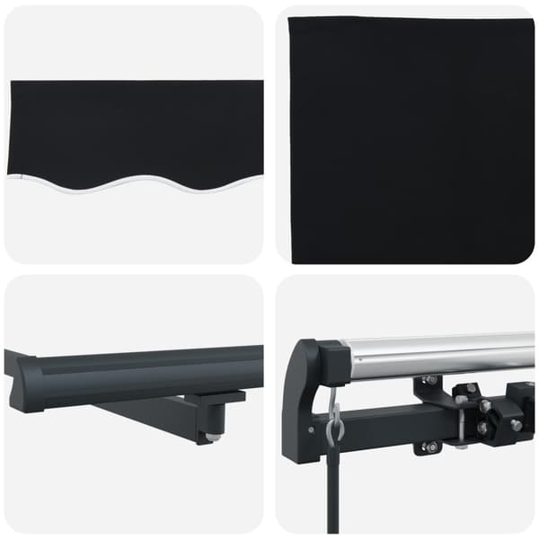 Utfällbar markis Svart 300 x 250 cm Polyester och Stål