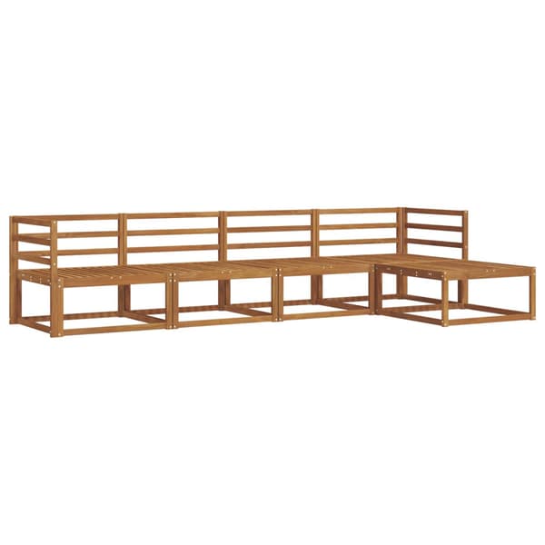 Utomhussoffset 5 pcs Naturfärg Massivt Akaciaträ