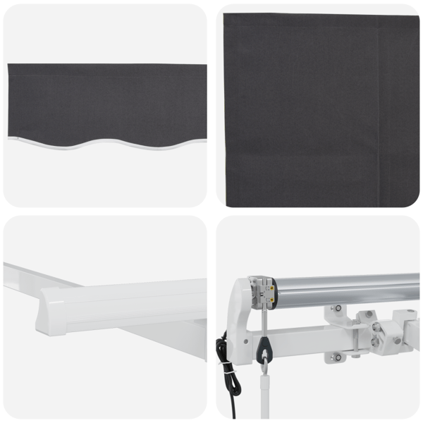 Utfällbar markis Antracit 350 x 200 cm tyg