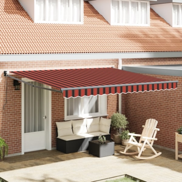 Automatisk Utdragbar Markis Orange och Brun 350x250 cm