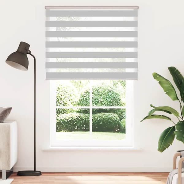 Rullgardin zebra ljusgrå 150x230 cm tyg bredd 145,9cm polyester
