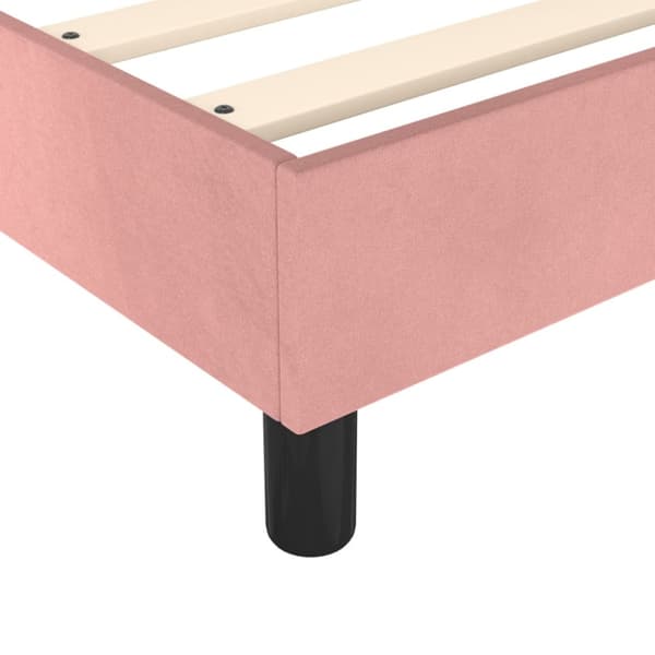 Ramsäng med madrass rosa 140x200 cm sammet