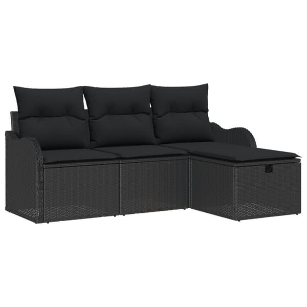 Trädgårdsoffset 4 st Poly rattan
