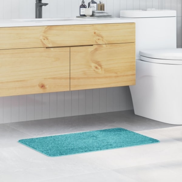 Badrumsmatta Rektangulär Turkos 50x80 cm Polypropylen Halkfri