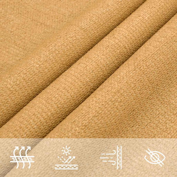 Solsegel 160 g/m² triangulär sand 5x5x6 m HDPE