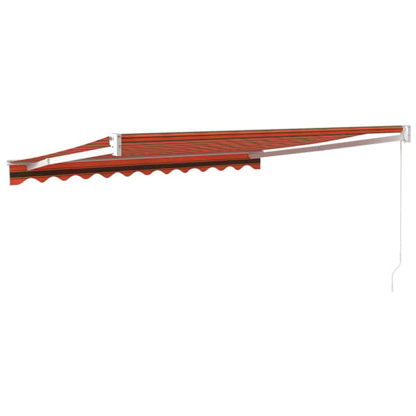 Markis infällbar orange och brun 3x2,5 m tyg&aluminium