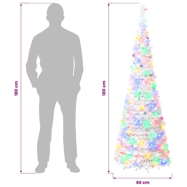 Pop-up-julgran med LED-belysning 180 cm 150 LED-lampor