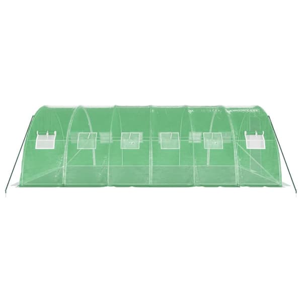 Växthus med stålram grön 24 m² 6x4x2 m
