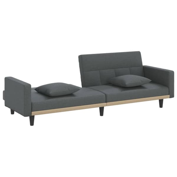 Bäddsoffa med armstöd mörkgrå tyg