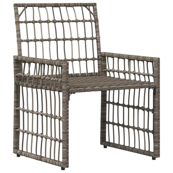 Utemöbelset 4 pcs Svart och Mörkgrå Stål och poly rattan