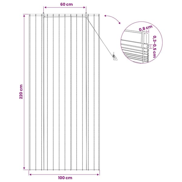 Rullgardin Brun 100 x 220 cm Vass