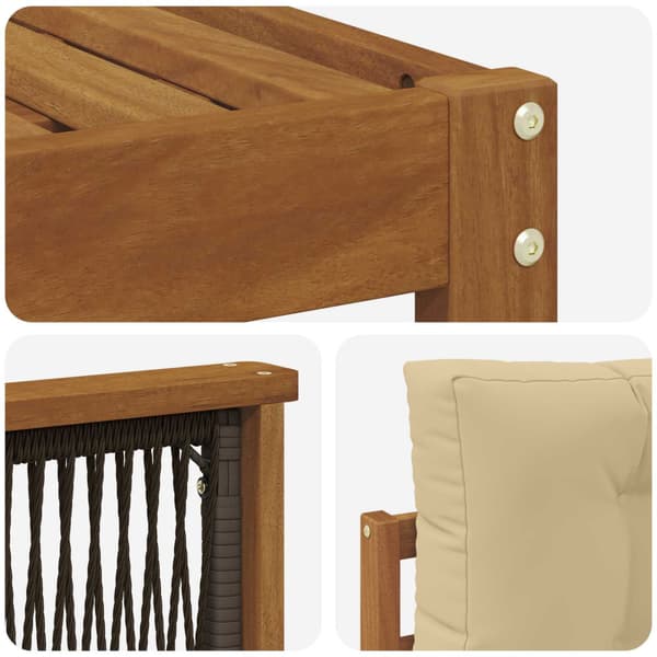Utomhussoffset med kudde 10 pcs Naturlig och Beige