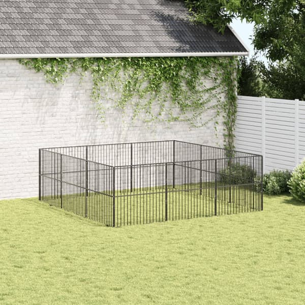 Hundhage 12 paneler svart galvaniserat stål