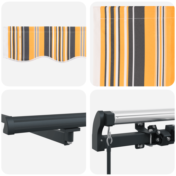 Utfällbar markis Flerfärgsdesign 400 × 350 cm