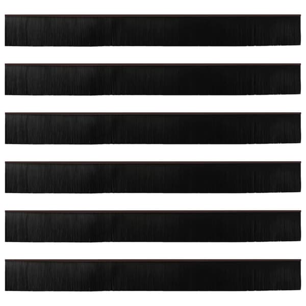 Självhäftande dörrborstlist 6 pcs Brun 100 cm Aluminiumlegering