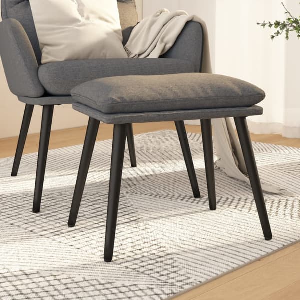 Fotpall ljusgrå 45x29,5x35 cm tyg