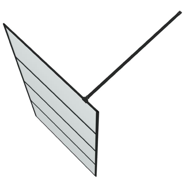 Duschvägg svart 100x195 cm halvfrostat ESG-glas