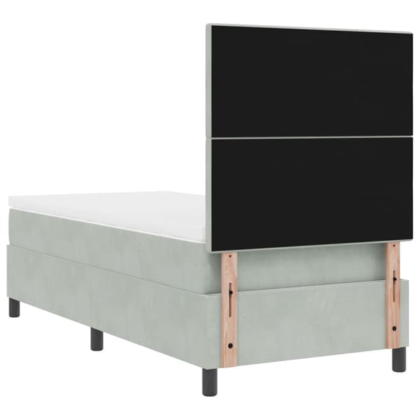 Bäddfjäder med madrass Ljusgrå 90 x 190 cm Sammet