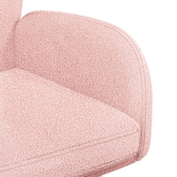 Svängande Matstolar 4 st Bouclé Rosa 54 x 58 x 87 cm