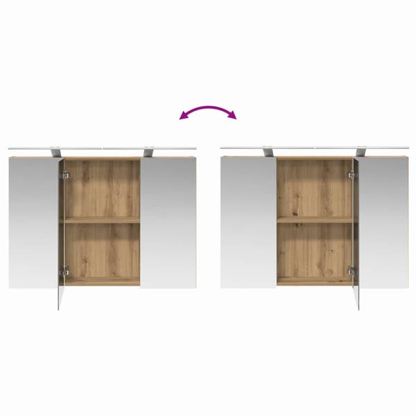 Badrumsmöbelset 4 pcs Artisan-ek Konstruerat trä och glas