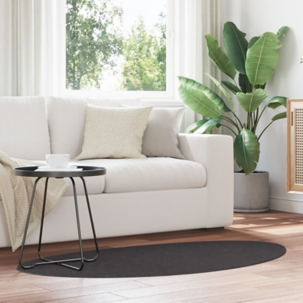 Mattor Antracit Polyester 80 x 150 cm Accentmattor Oval