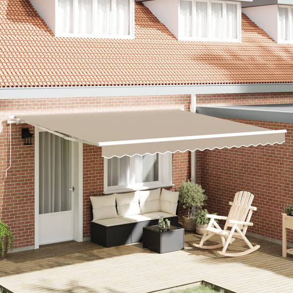 Markis Beige 400 × 350 cm Polyester och metall