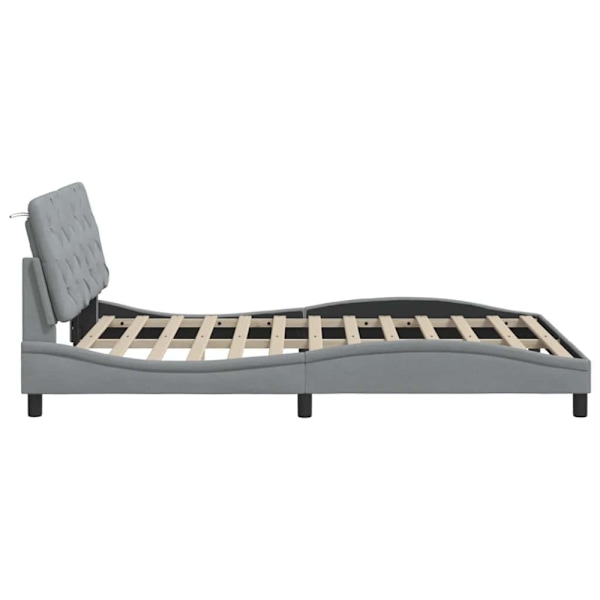 Bed Frame without Mattress Light Grey 140x200 cm Fabric