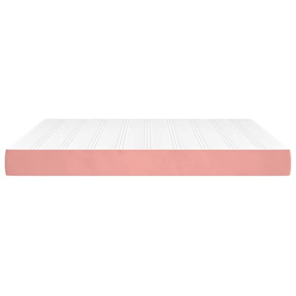 Pocketresårmadrass medium rosa 160x210x20 cm sammet