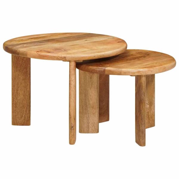Nesting Kaffe Bord 2 pcs Brun Massivt mangoträ