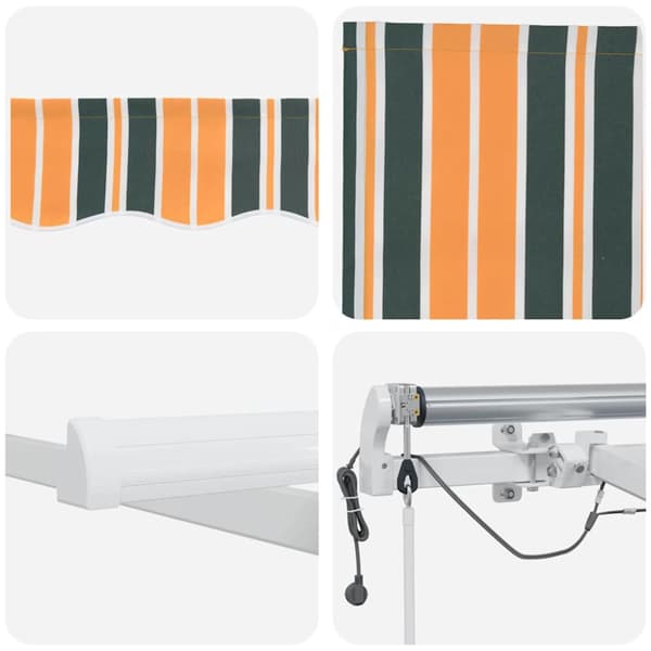 Utdragbar markis Grön och Gul 300 x 250 cm Polyester