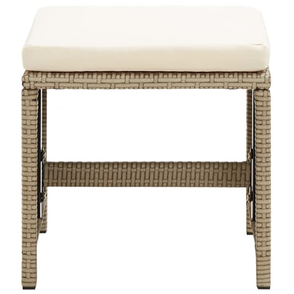 Trädgårdsstolar 2 st med dynor konstrotting beige