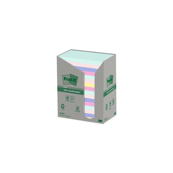 Notes POST-IT 100%re 76x127 sort.f 16/fp