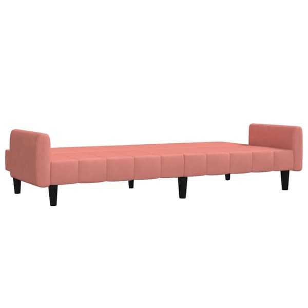 Bäddsoffa 2-sits rosa sammet