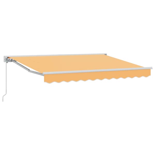 Manuell Utdragbar Markis Sand 4 × 3 m Polyester och aluminium
