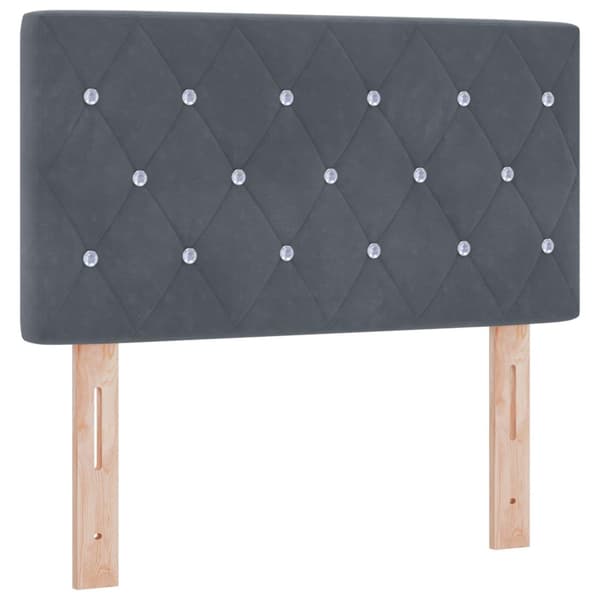 Kontinentalsäng med madrass Mörkgrå 80 x 200 cm Sammet